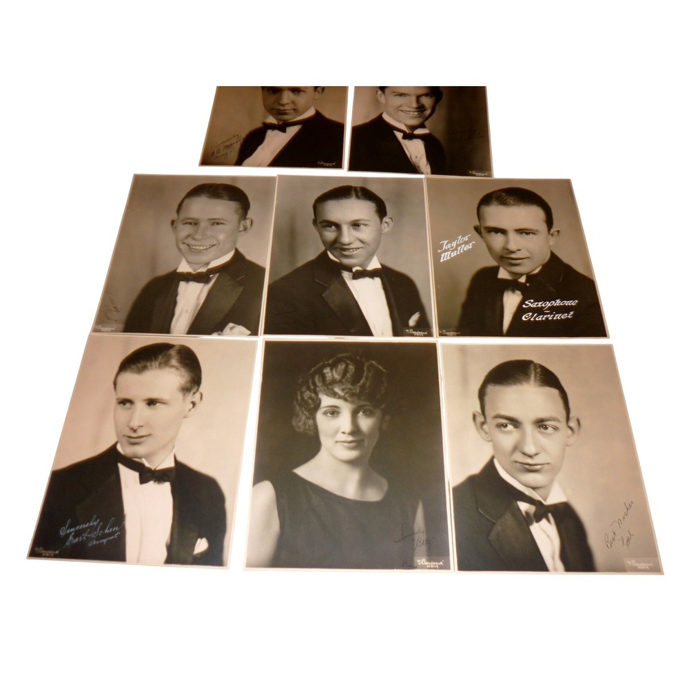 Vintage 1920s Jazz Band Orchestra Portrait Photo Lot 8pc Denver Bordeaux Studio
